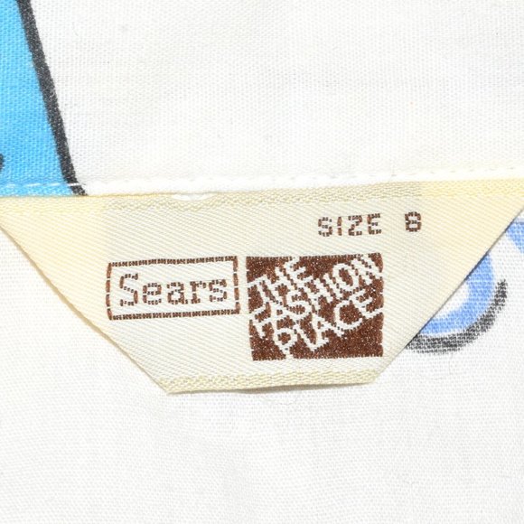 Vintage Sears Fruit Print Short Sleeve Button Front Shirt  Size 8 - Picture 5 of 6